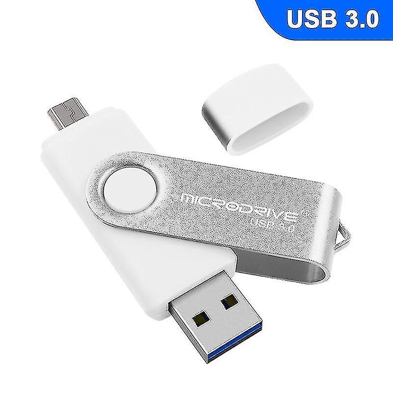 Computer Accessory Sets Microdrive 16gb Usb 3.0 Android Phone Computer Dual-use Rotary Metal U Disk White