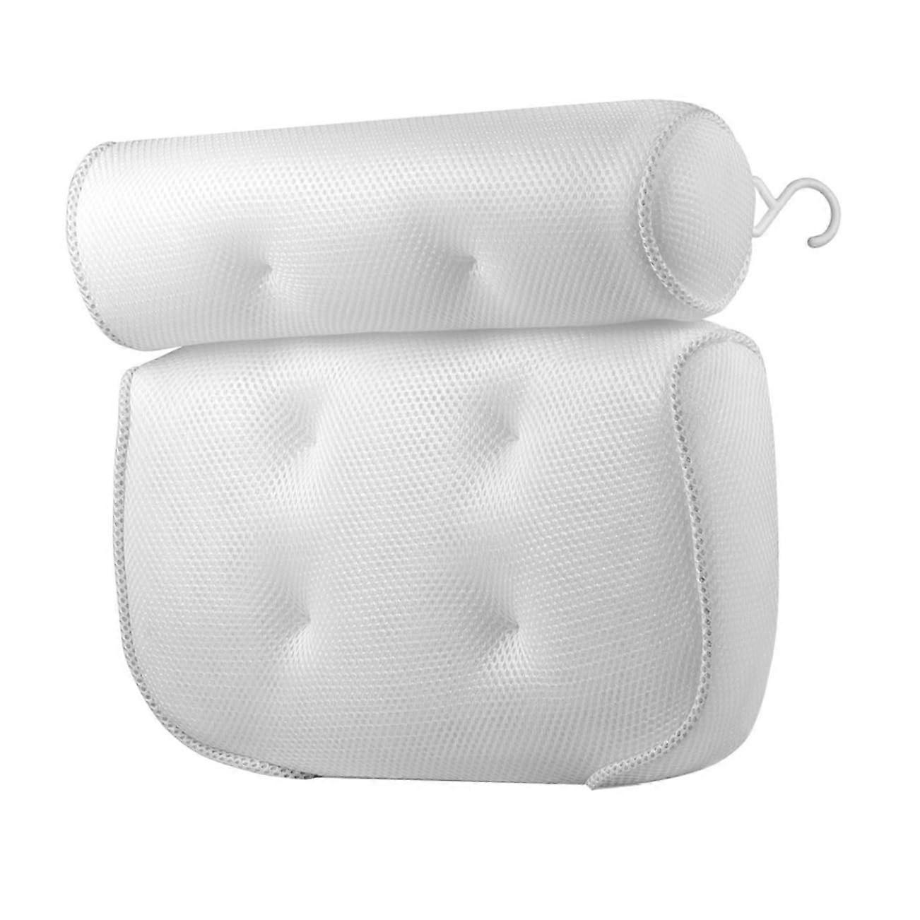 Bathroom Pillow Mesh Head Support Pillow With Suction Cups For Spa Tub Relaxing Bath