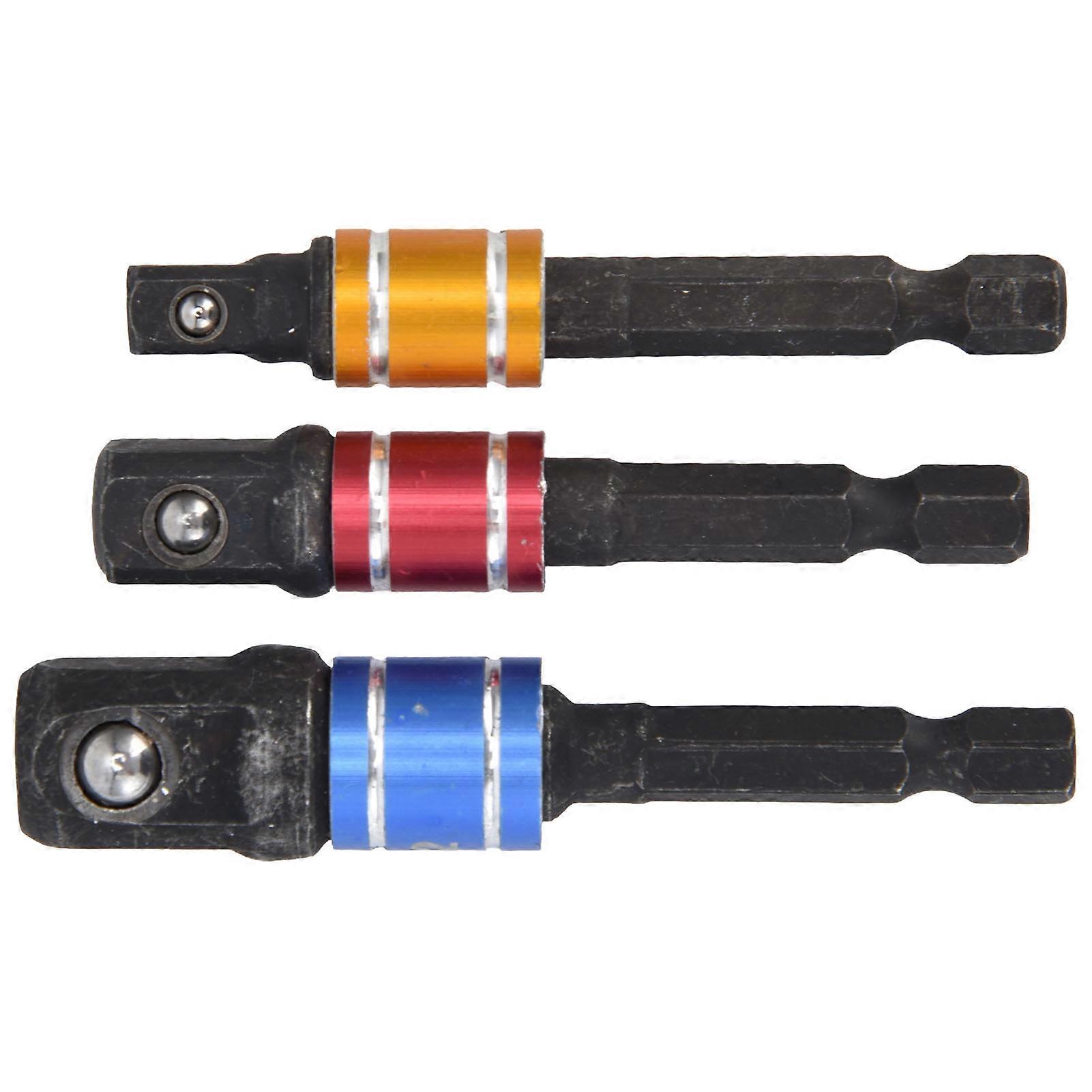 Socket Adapter 1/4in Hex Shank Square Head Extension Bit Tool Set Kit for Screwdriver