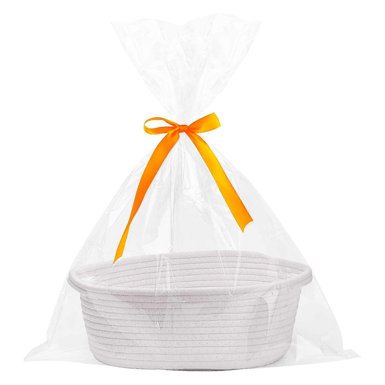 Woven Baskets for Storage White With Handles Baby Toy Organizer Bin Multi Functional Decorative Storage Bin For Home