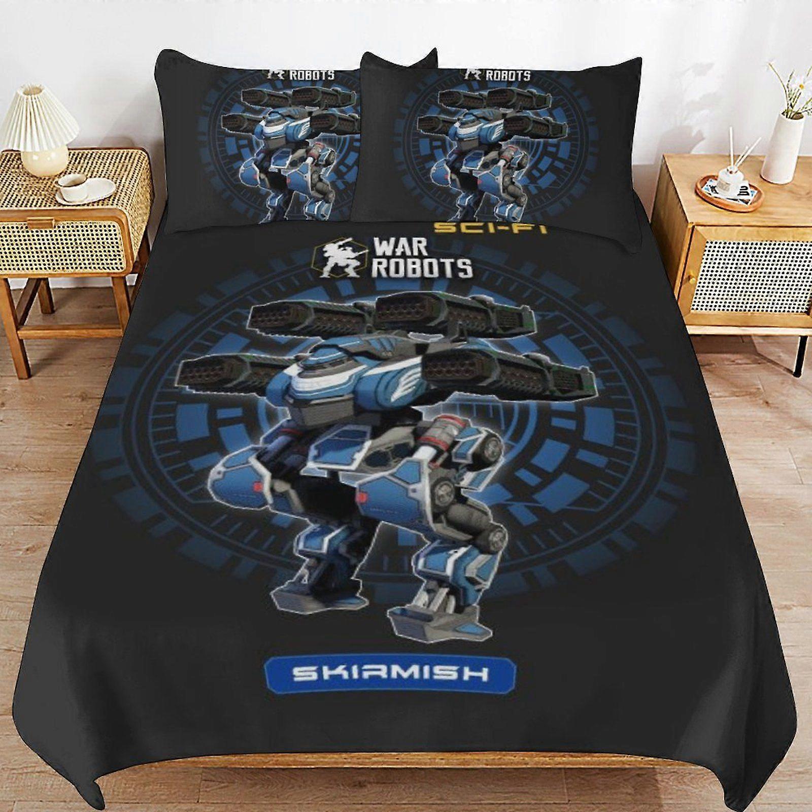 d73 War of the Robots Light Weave Long Sleep Support Soft Surface Gentle Zipper Duvet Cover Sets for Quiet Nights b73