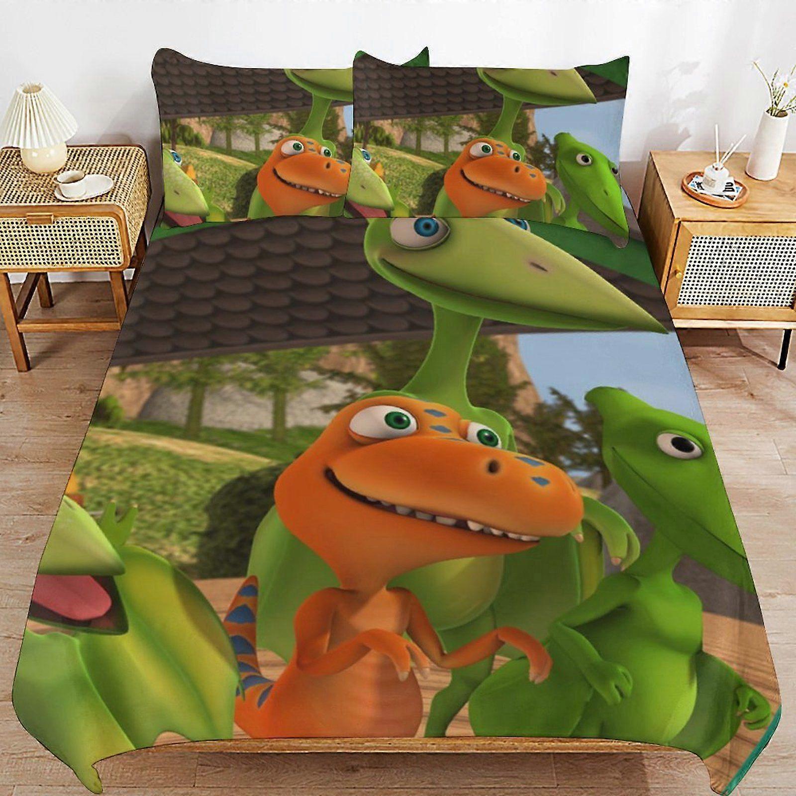 d324 Dinosaur Train Smooth Texture Sleep Arrangement Cozy Build Thread Detail Duvet Cover Sets Fit for All b324