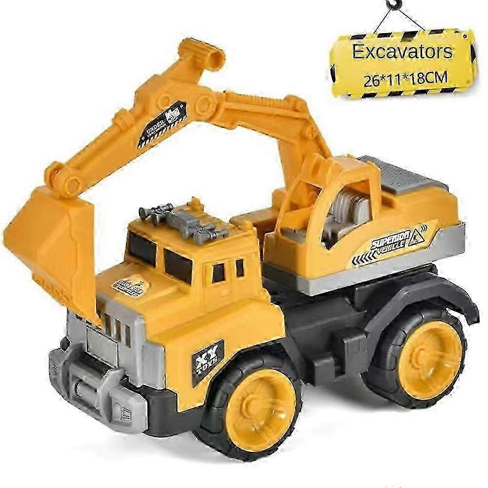 Children's Engineering Vehicle Toy Large Excavator Inertia Digger Dumper Boy Simulation Car Crane Model