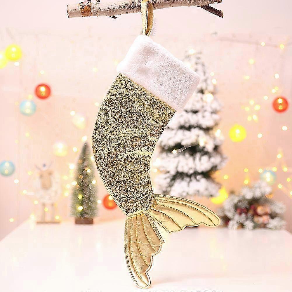 Christmas sequin fishtail Christmas stocking garter decoration Christmas stocking decoration
