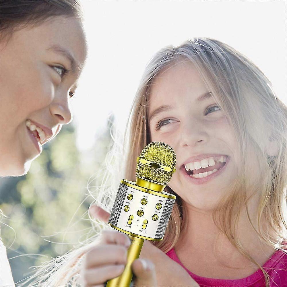 Microphone karaoké Bluetooth sans fil avec lumières LED, portable