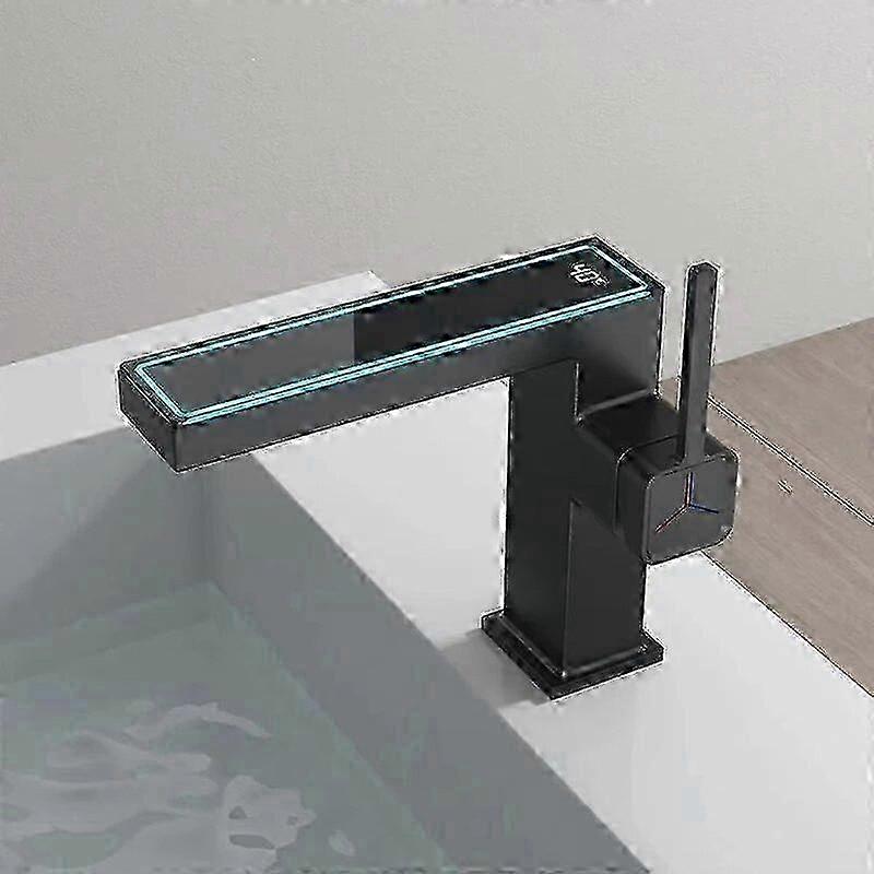 Torneira de lavatório com display digital com tela de temperatura para misturadores de alça única de água quente / fria