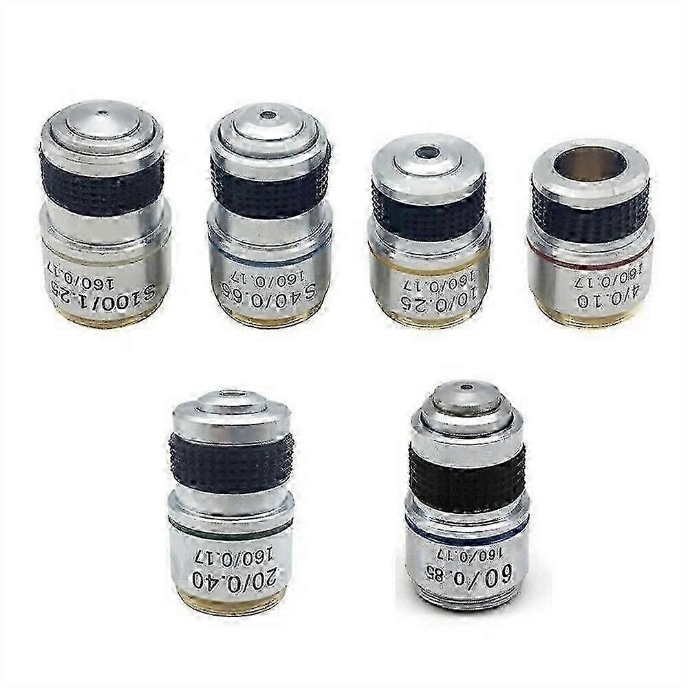 Lab Microscope Accessories - 185 Achromatic Objective Lens for Biological Microscopes - 4X 10X 20X 40X 60X 100X Compatibility