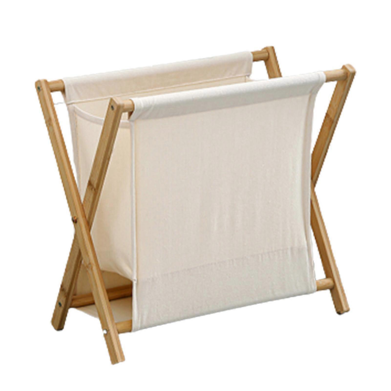 Household Folding Solid Wood Frame Laundry Basket with New Arrival for Clothes Storage