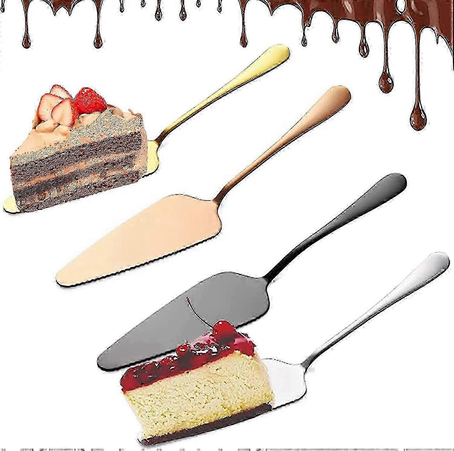 4 Pieces Thick Stainless Steel Cake Server, Kitchen Craft Master Class Cake Server, for Kitchens