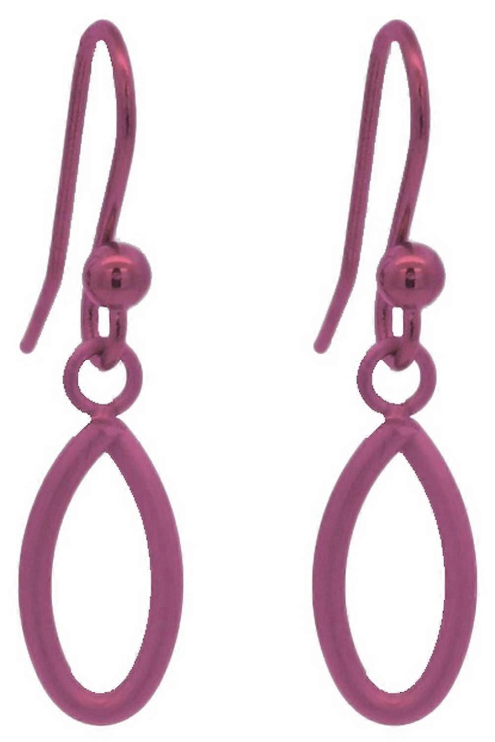 Ti2 Titanium Crossover Drops Earrings - Pink