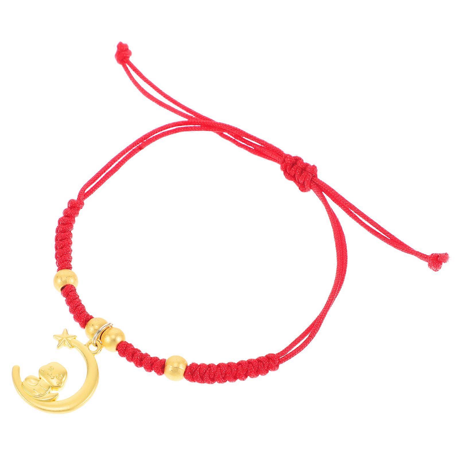 Lucky Snake Charm Chinese Zodiac Bracelet Adjustable Red String Handmade