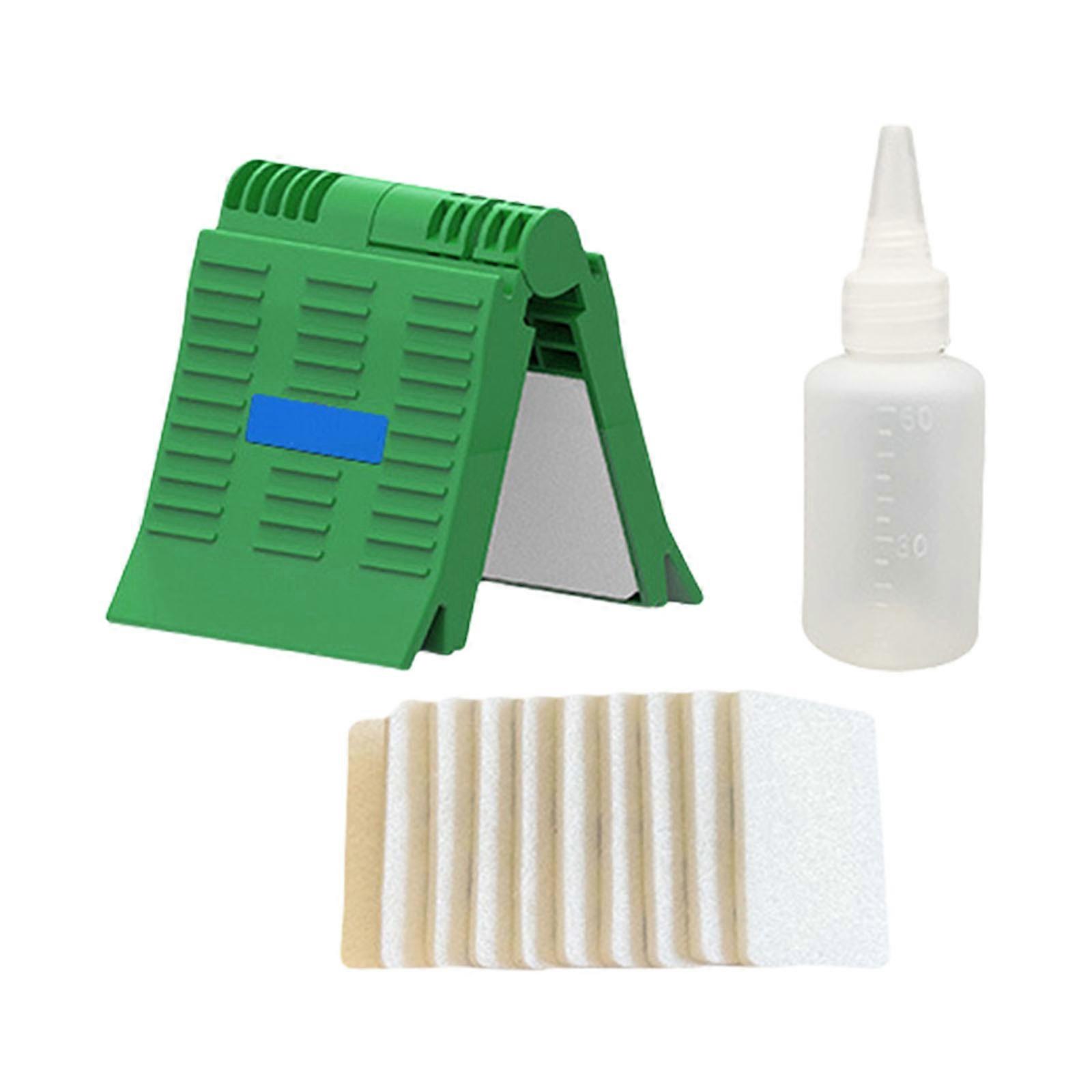 Portable Fiber Optics Cleaning Tool Comes With Alcohols Bottle And 10 Replaceable Wipes For Data Centers Multicolor