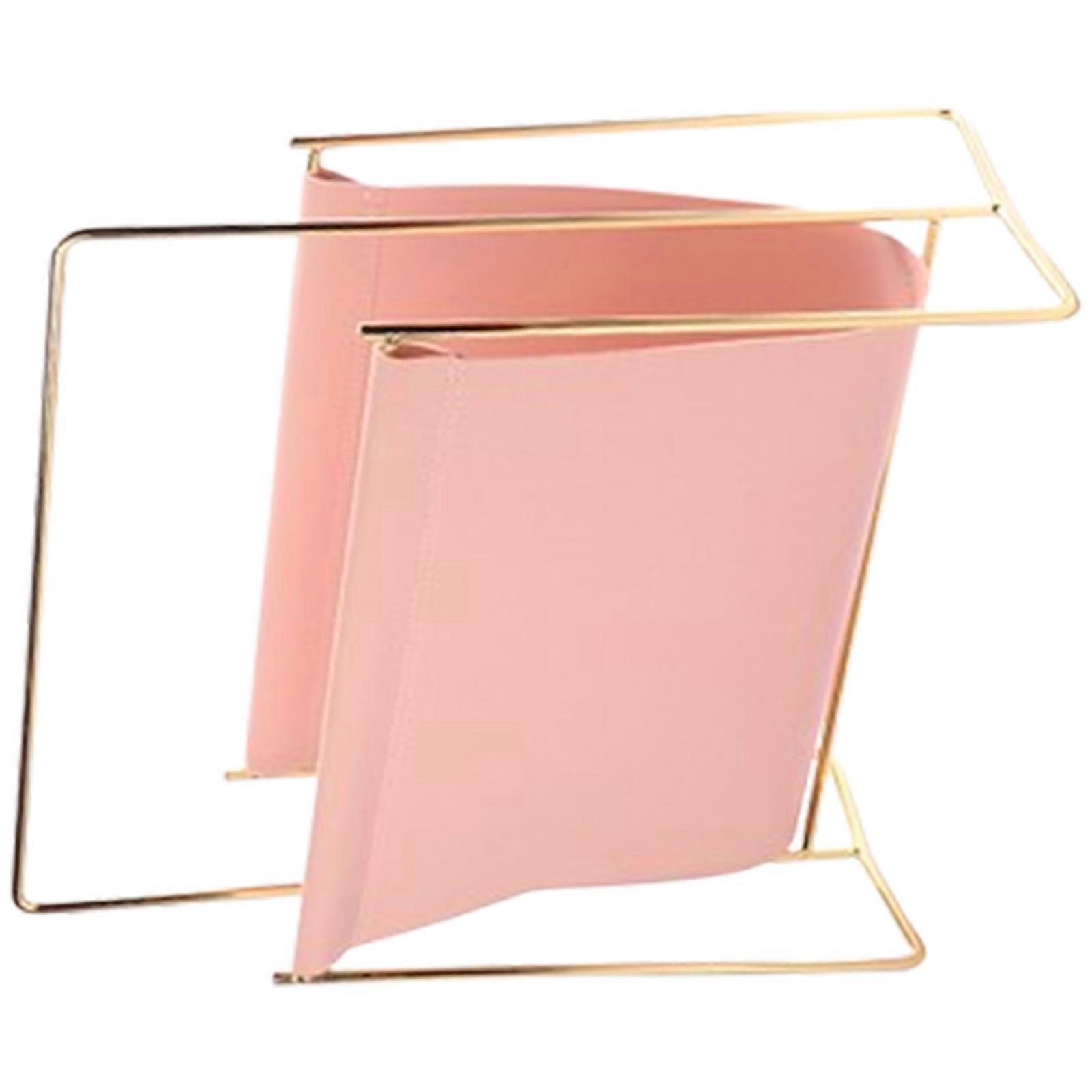 Premium  Metal Frame With PU Leather Display Rack Scandinavian  For Books Files Decorative Storage Multicolor