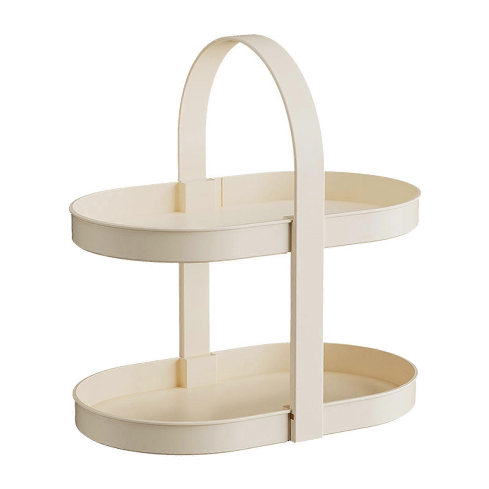 Elegant Makeup Organizers Convenient for Home With Multiple Layers and Easy Assembly Large Capacity Designs Daily Use  Cream white