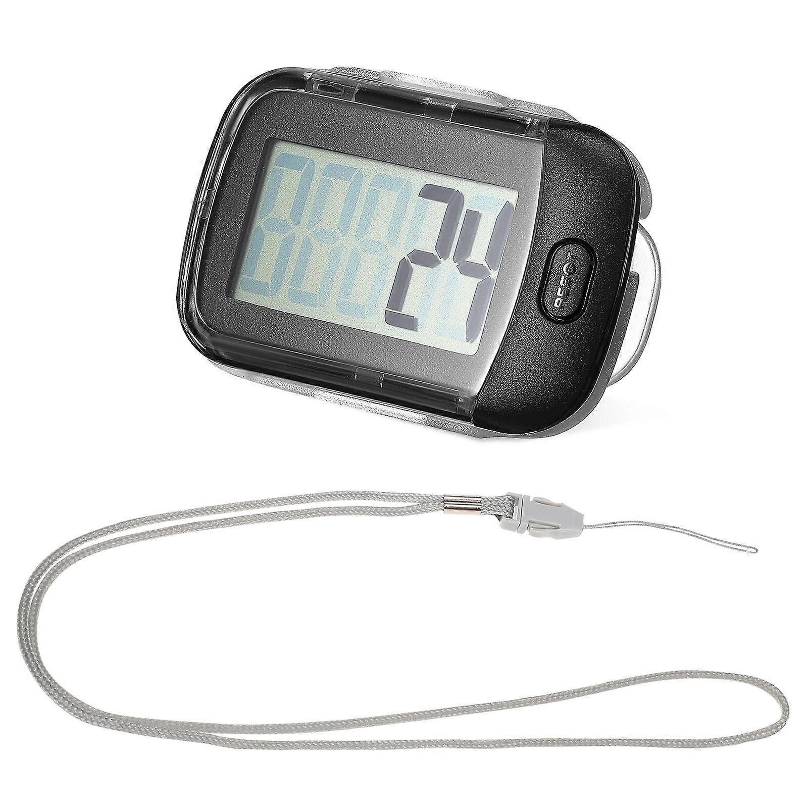 Portable Pedometer for Walking Clip on Pedometer with Clear Display 1 Black