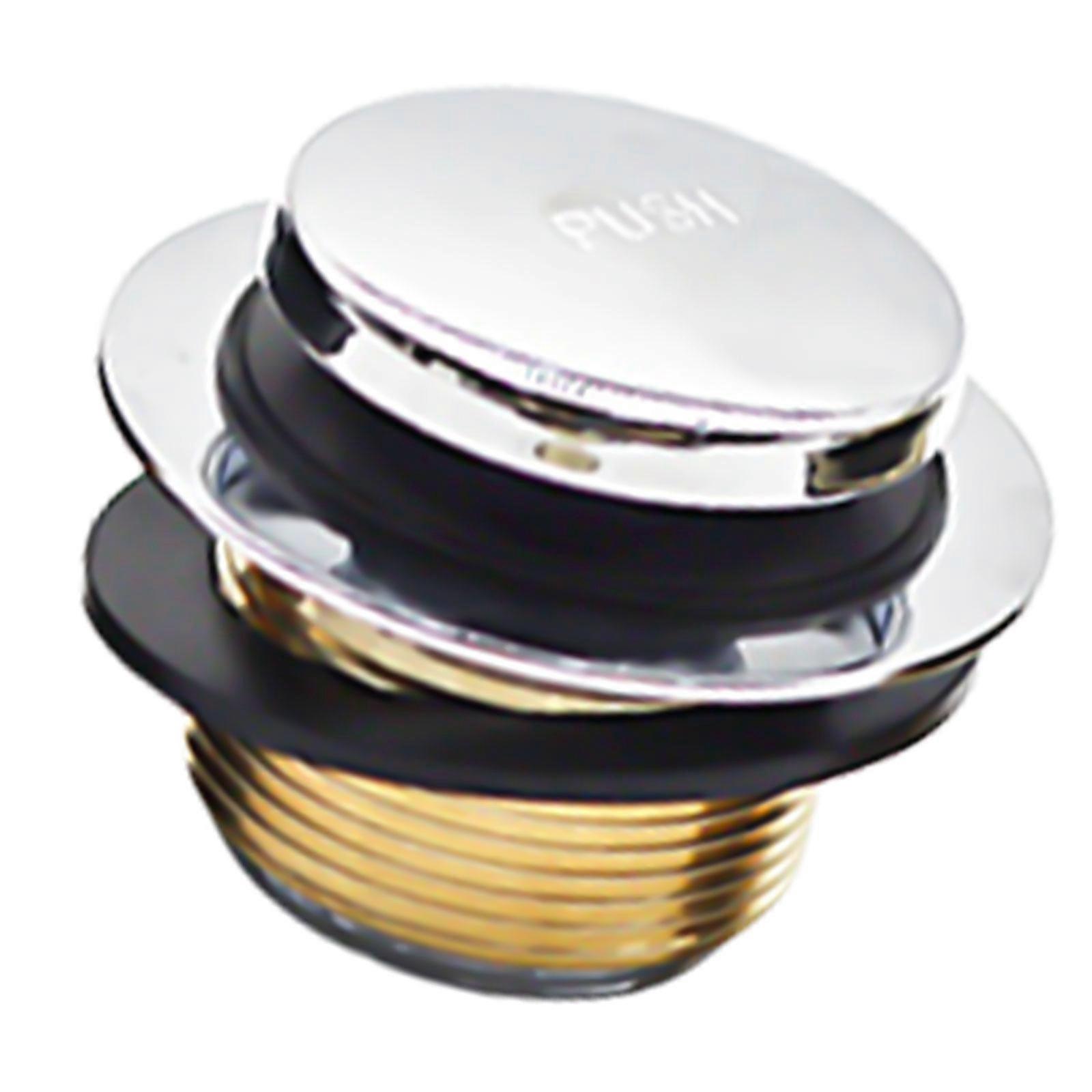 Push Button Bath Drain Trim Set Bathtub Drain Plug With Two-Hole Overflows Faceplates Bathtub Drain Stoppers Enduring  Silver