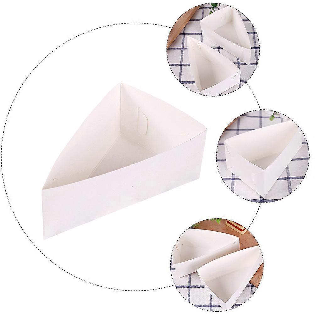 20PCS Triangle Mousse Boxes Paper Cake Serving Boxes Disposable Cupcake Box