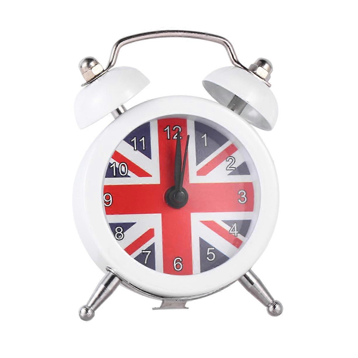 Alarm Clock Silent Non Ticking with Design for Bedroom Dorm Desktop White