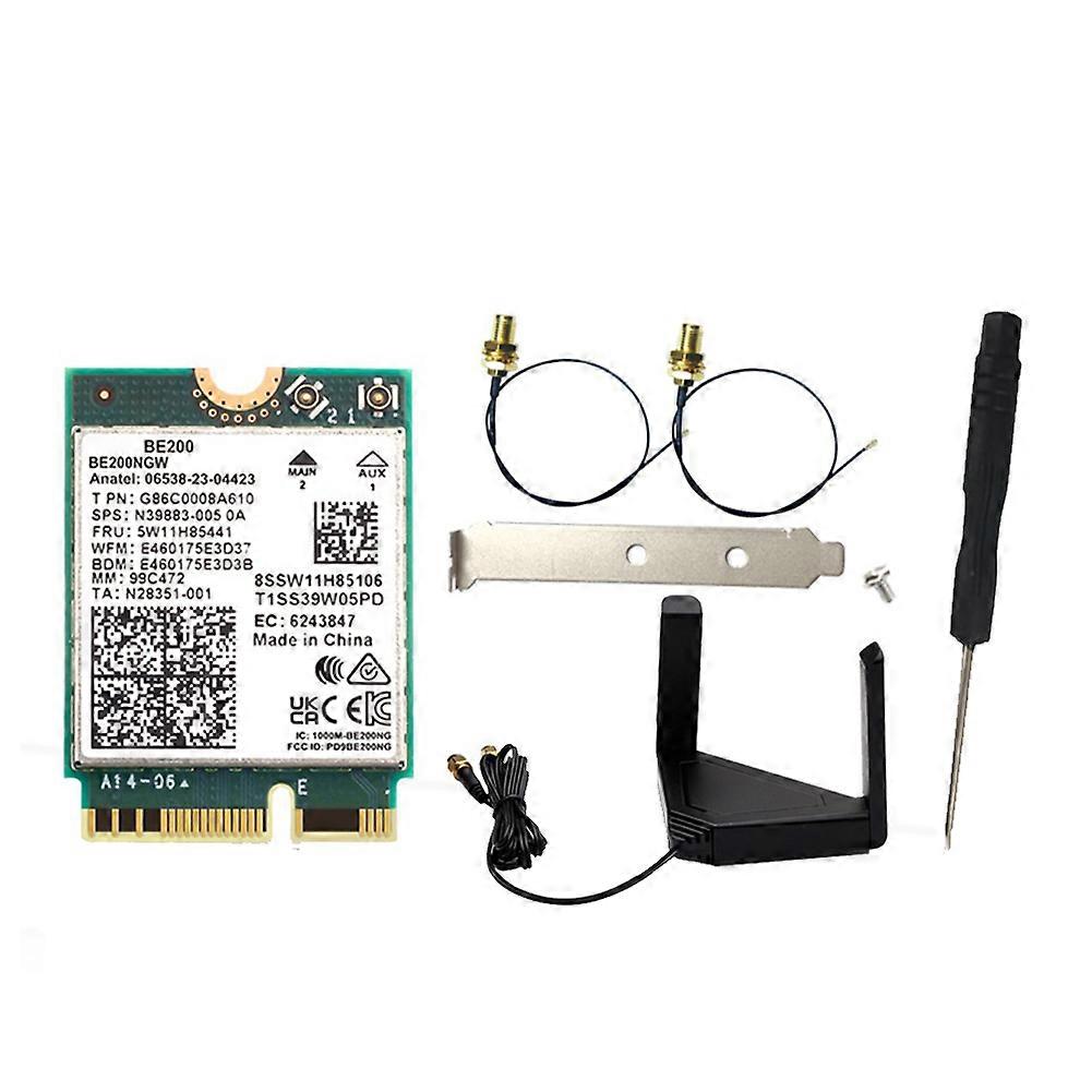 BE200 WIFI 7 بطاقة WiFi + طقم هوائي BT 5.4 محول شبكة Win10