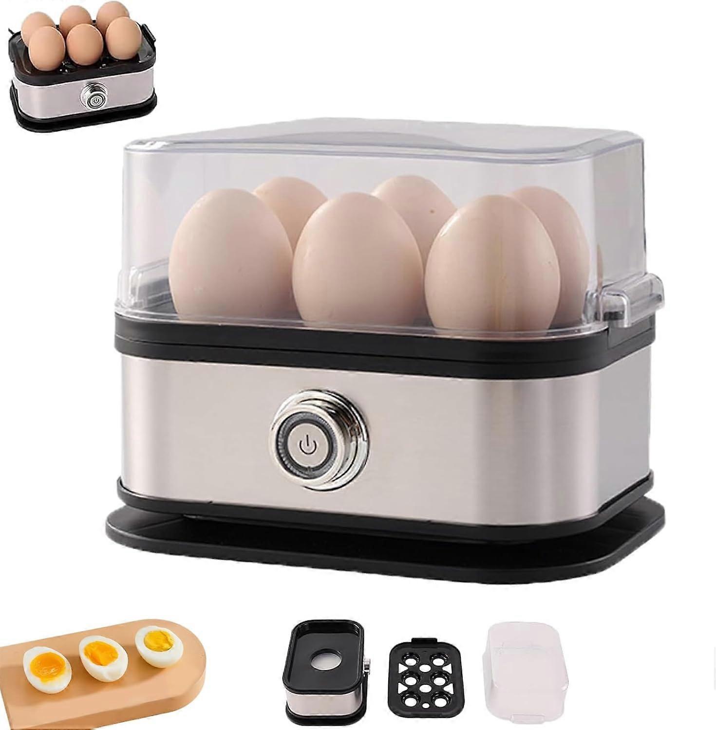 Egg Cooker Electric 6 Egg Rapid Steamer with Auto Shut Off for Hard Soft Boiled Poached Omelets