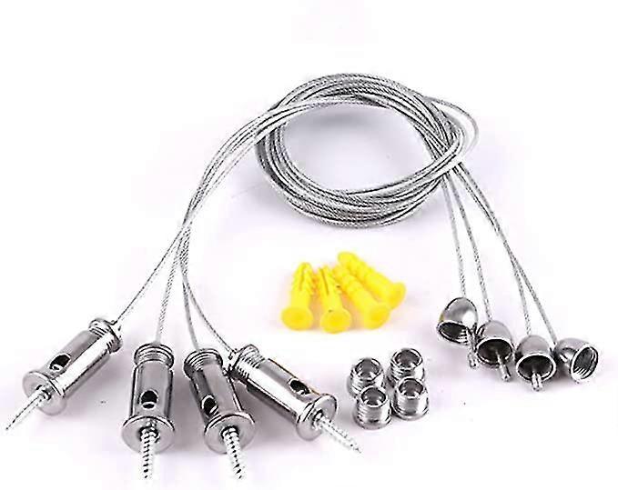 Adjustable Steel Frame Pendant Light Kit, 4PCS Wire Fixture for Ceiling