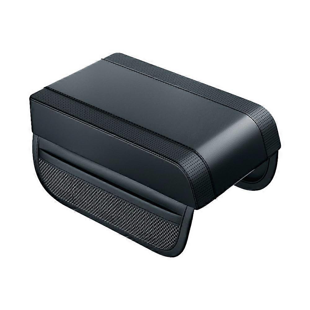 Car Armrest Cover with Memory Foam Comfort and Dual Storage, PU Leather Console Protector for SUV Truck