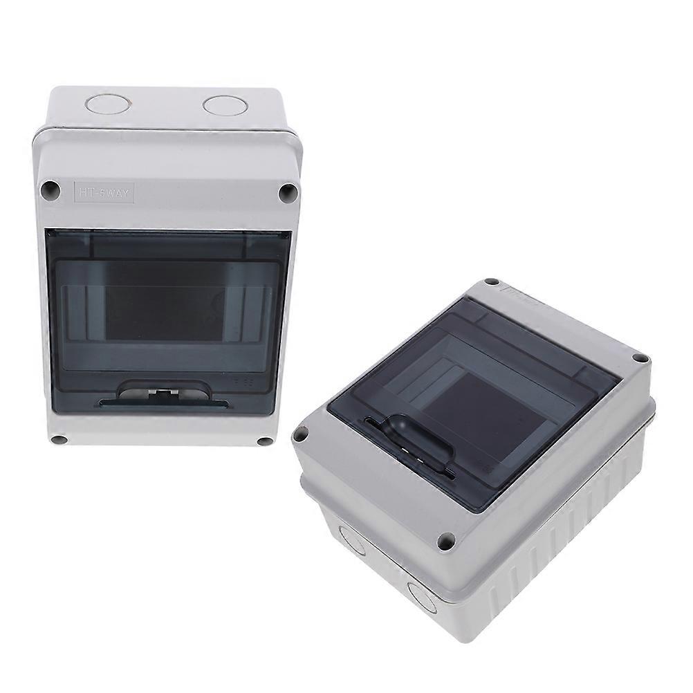 Distribution Box Electrical Power Junction Box for Distribution 2Pcs White ABS Pc