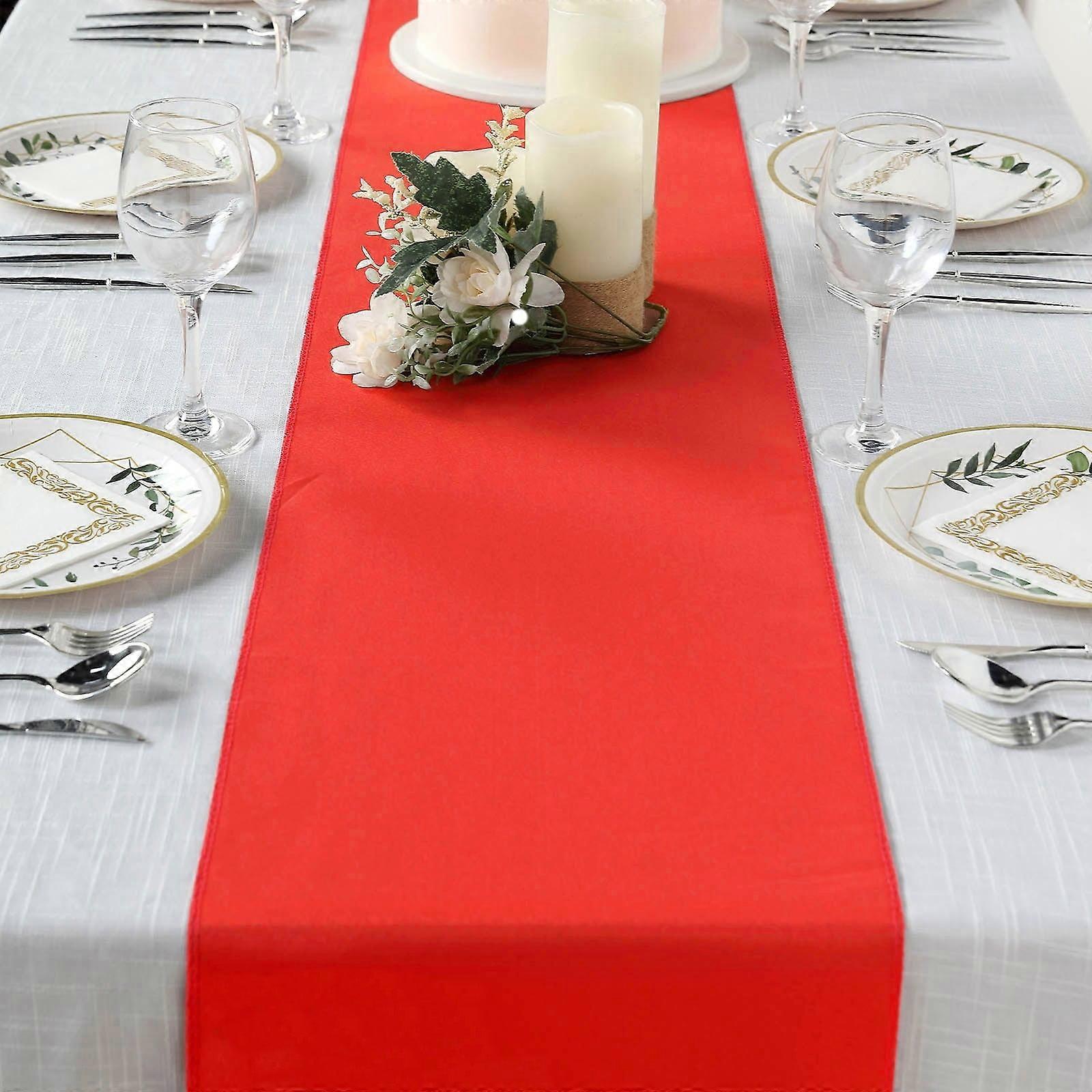 BalsaCircle 12" x 108" Polyester Table Top Runner Red