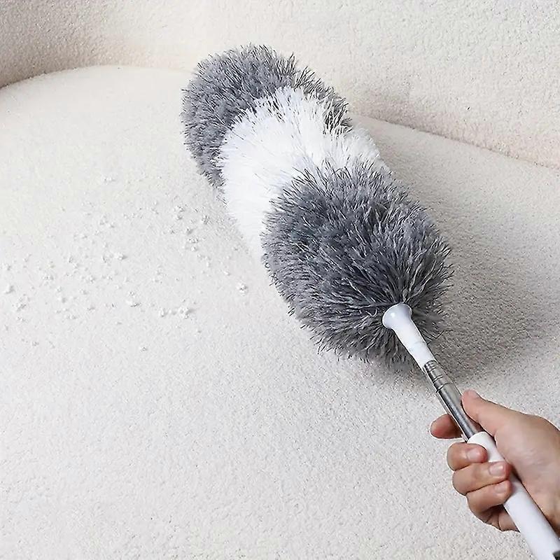 1Pc Microfiber Feather Dusting Brush,One Retractable&Bendable Long Handle Duster for Dust&Spider Web Cleaning All-Round Home Clean