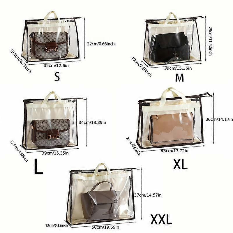 Multi purpose handbag transparent storage protective bag, moisture-proof and dustproof wardrobe storage bag, wardrobe hanging storage bag, t