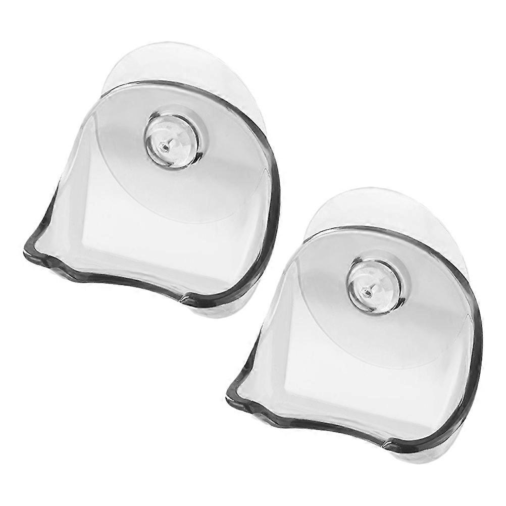 Grey Suction Cup Holder for Bathroom with 2Pcs Wall Mounted Storage Rack