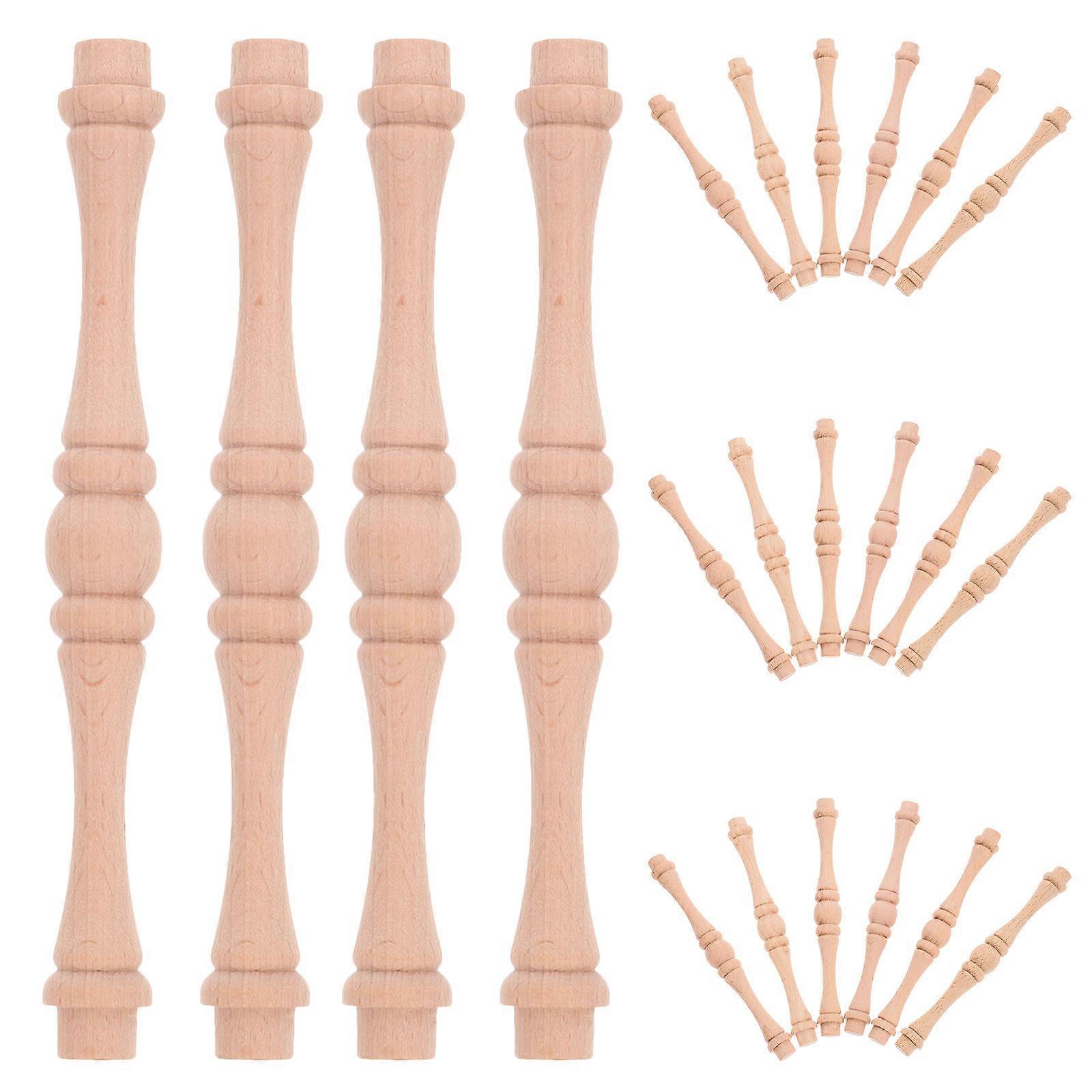 Wooden Baluster Spindles for Staircase Replacement 25Pcs Solid Wood Unpainted