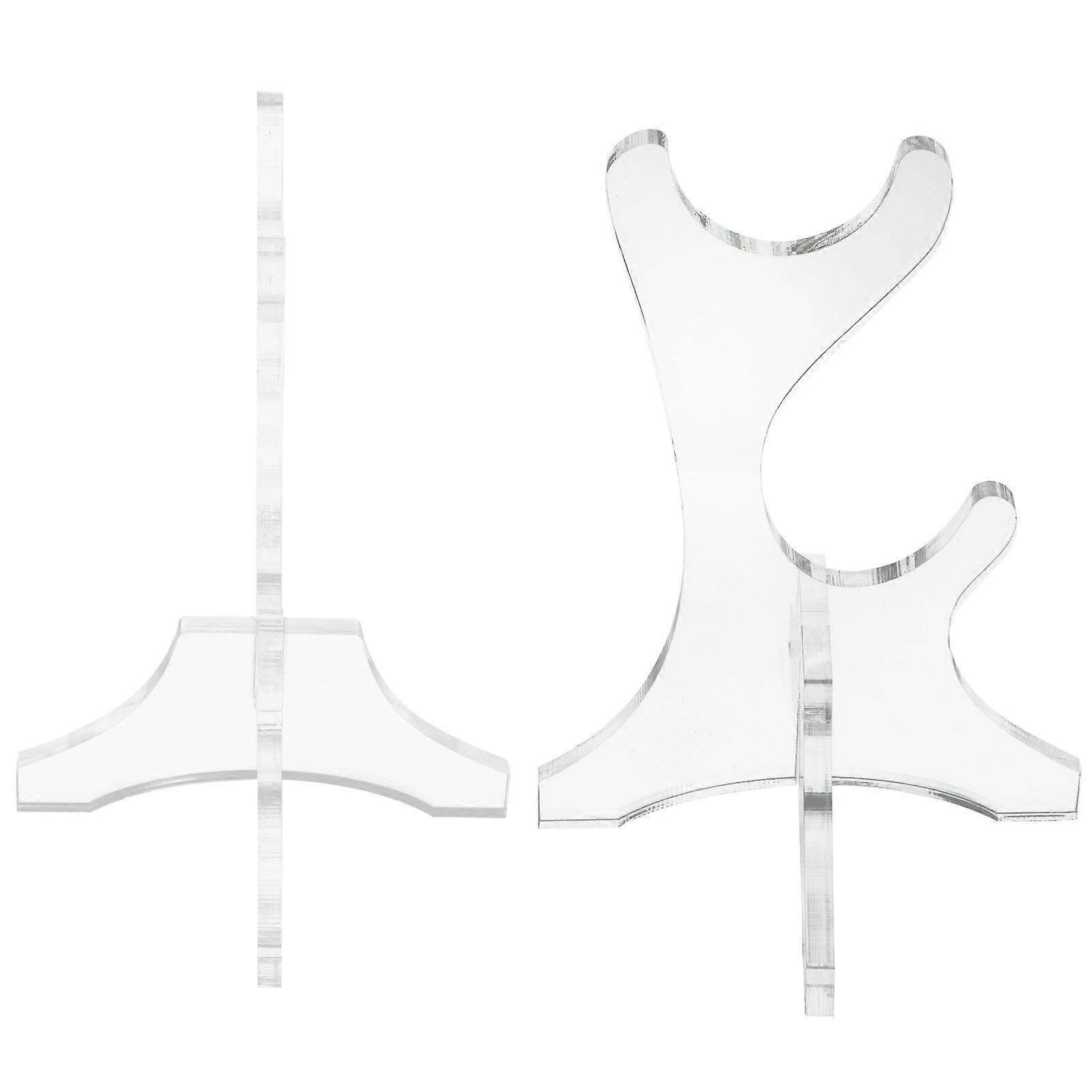 Acrylic Transparent Flute Stand for Display 1Pair Vertical Multi-Tier Holder