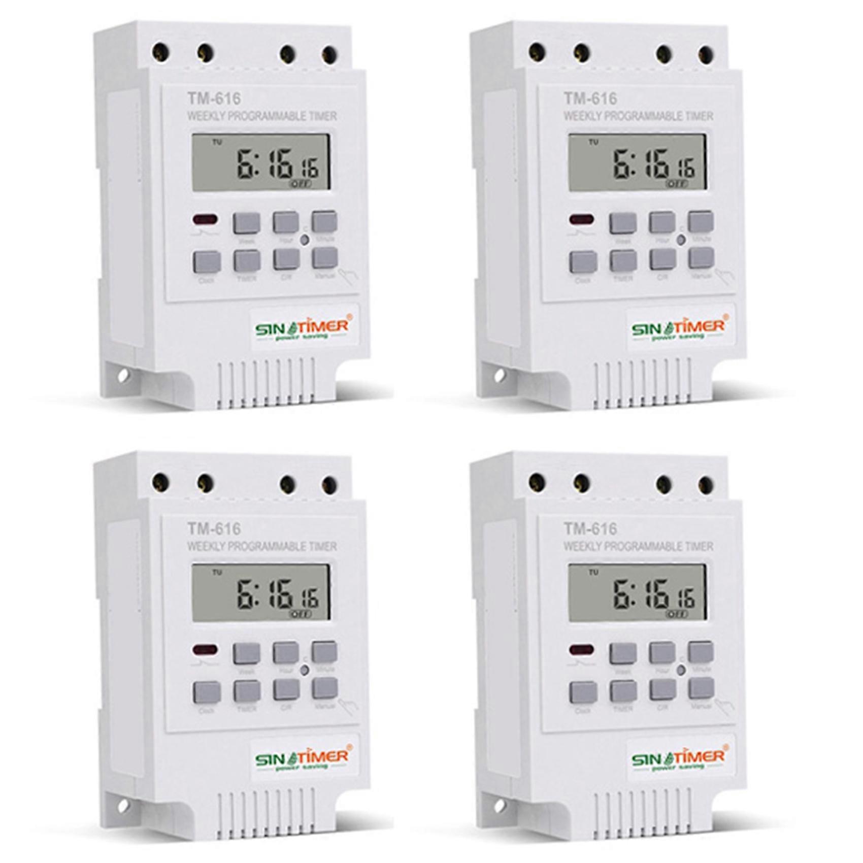4X TM616W-2 30A 220V Electronic Weekly Programmable Digital Time Switch Relay Timer Control Timer D