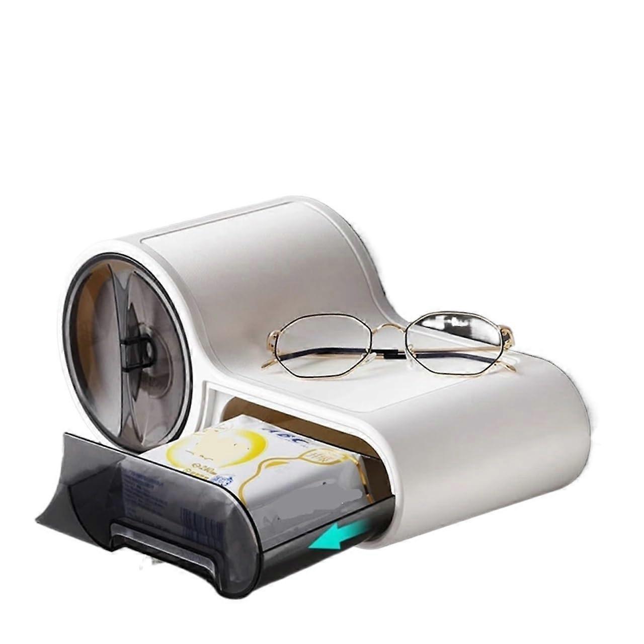 Self Adhesive Toilet Paper Holder with Phone Shelf, Compact Wall Mounted Storage Box