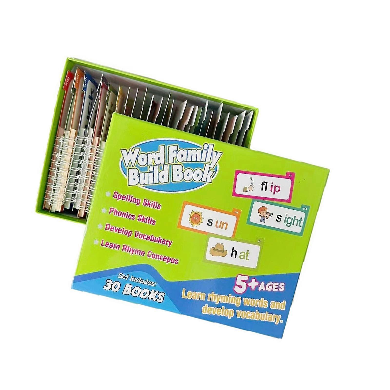 Educational Flip Book Vocabulary Card Rhyming Learning Tool for Toddler Interactive Design Colorful Rhyme Flip Book Toy Multicolor