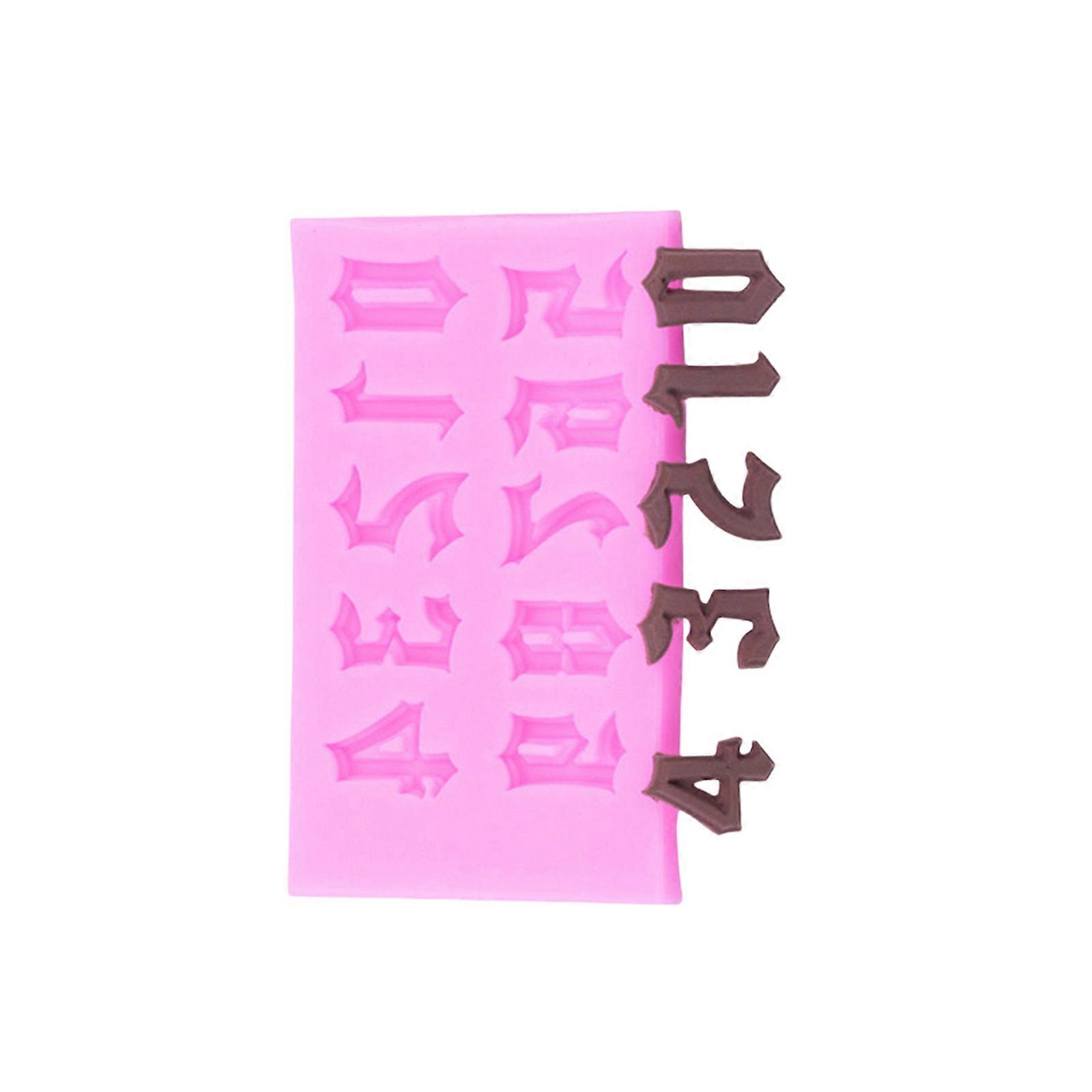 3D Number Candle Molds for Candoe Soap Chocolate Fondant Molds for Cake Baking Silicone Candle Molds Epoxy Resin Molds Multicolor