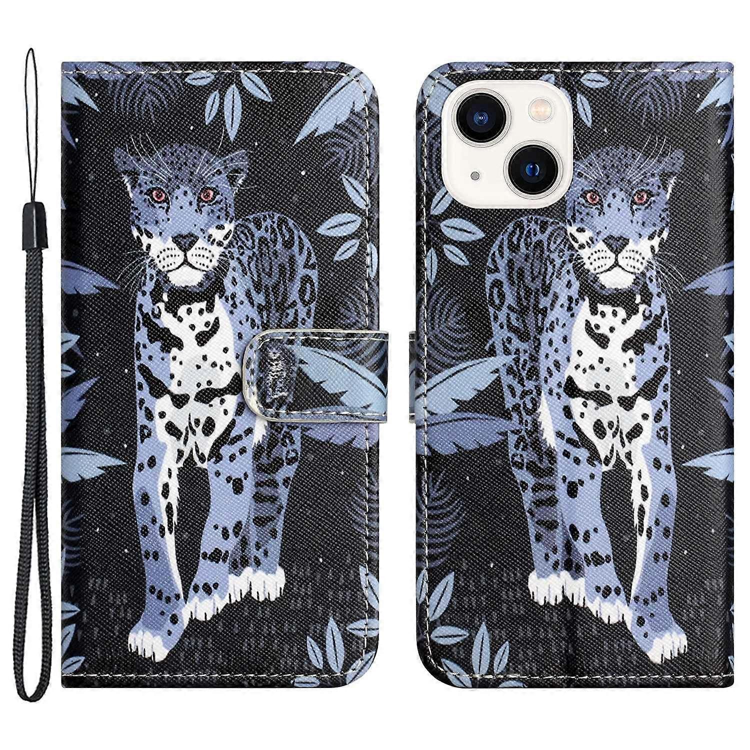 For iPhone 15 Plus Leather Case 3D Pattern Printing Wallet Stand Phone Cover