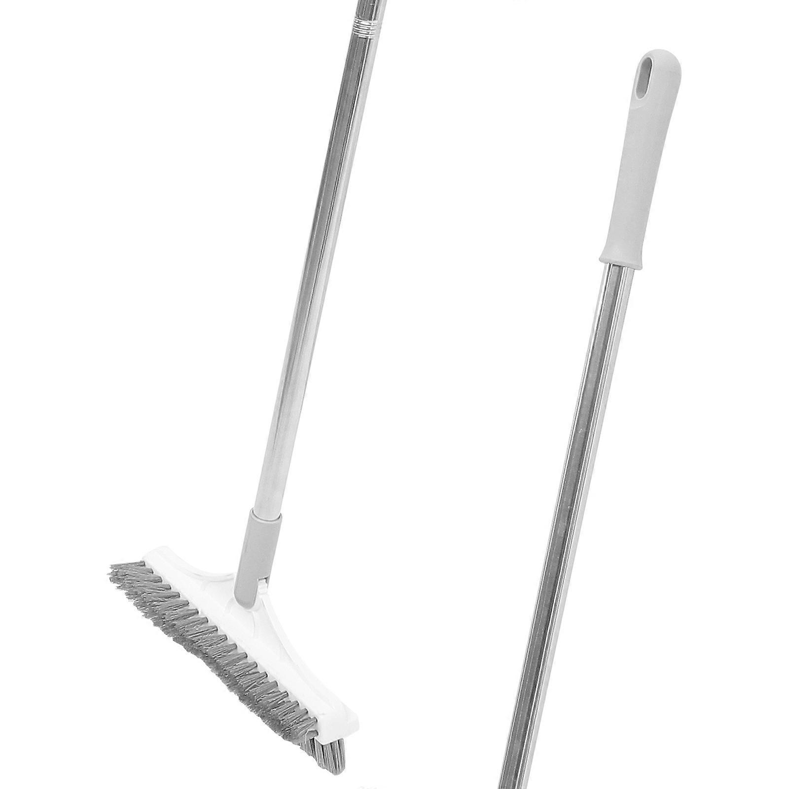 Floor Scrub Brush Bathroom Floor Brush for Cleaning 2Pcs Grey Handle