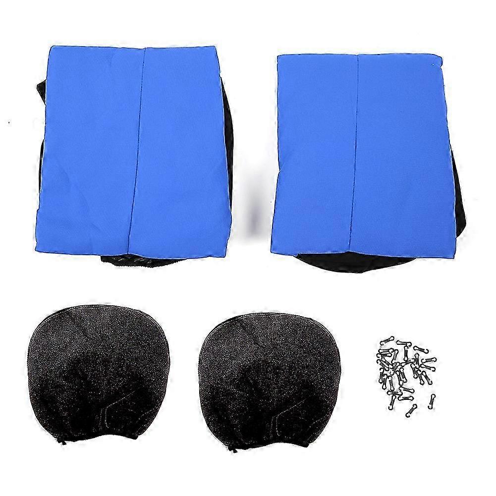 4pcs Car Seats Cover Set Driver Copilot Seats Protector Universal Auto Interior AccessoryBlue Black