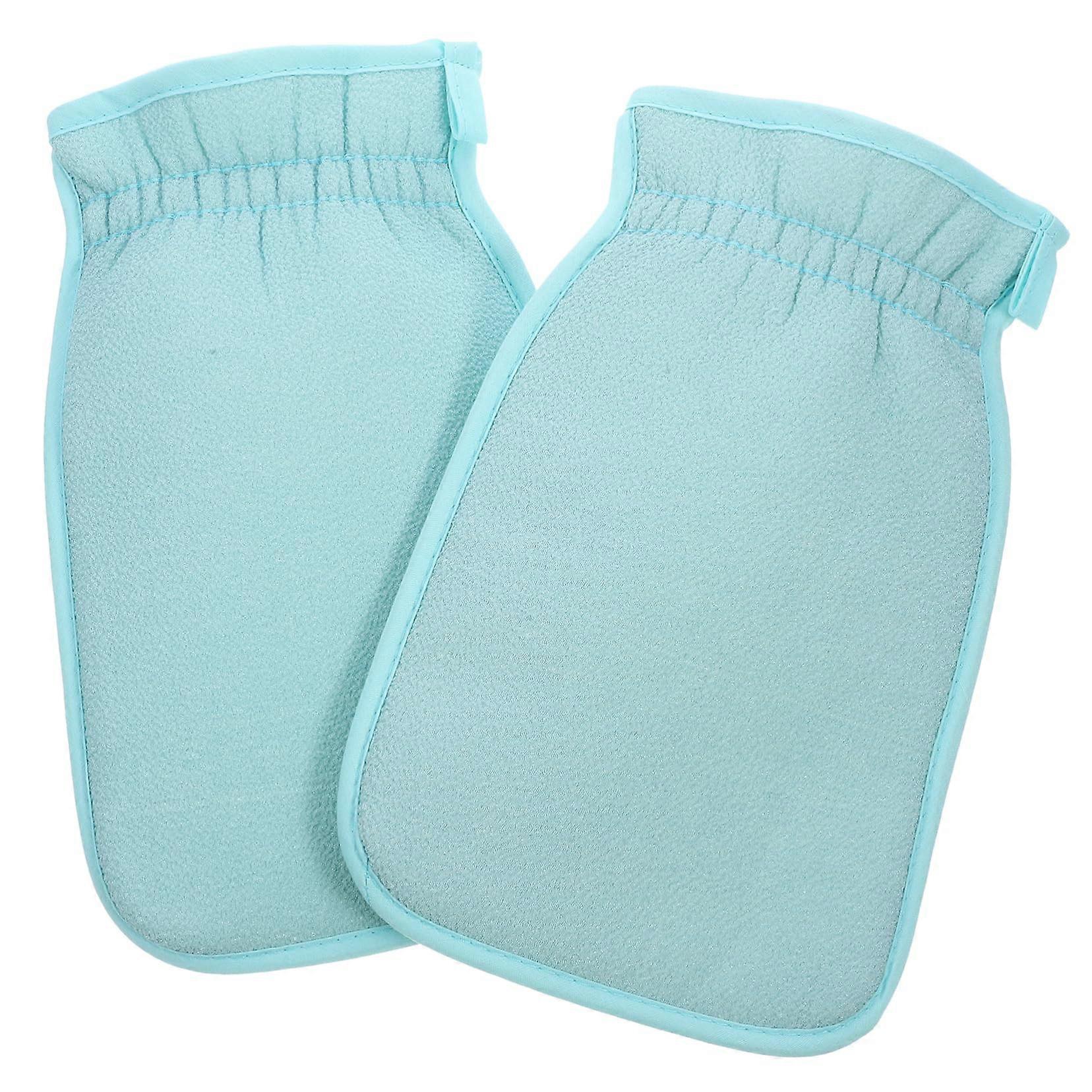 2pcs Double Sided Exfoliating Gloves Bath Mitt for Deep Skin Exfoliation and Shower Use