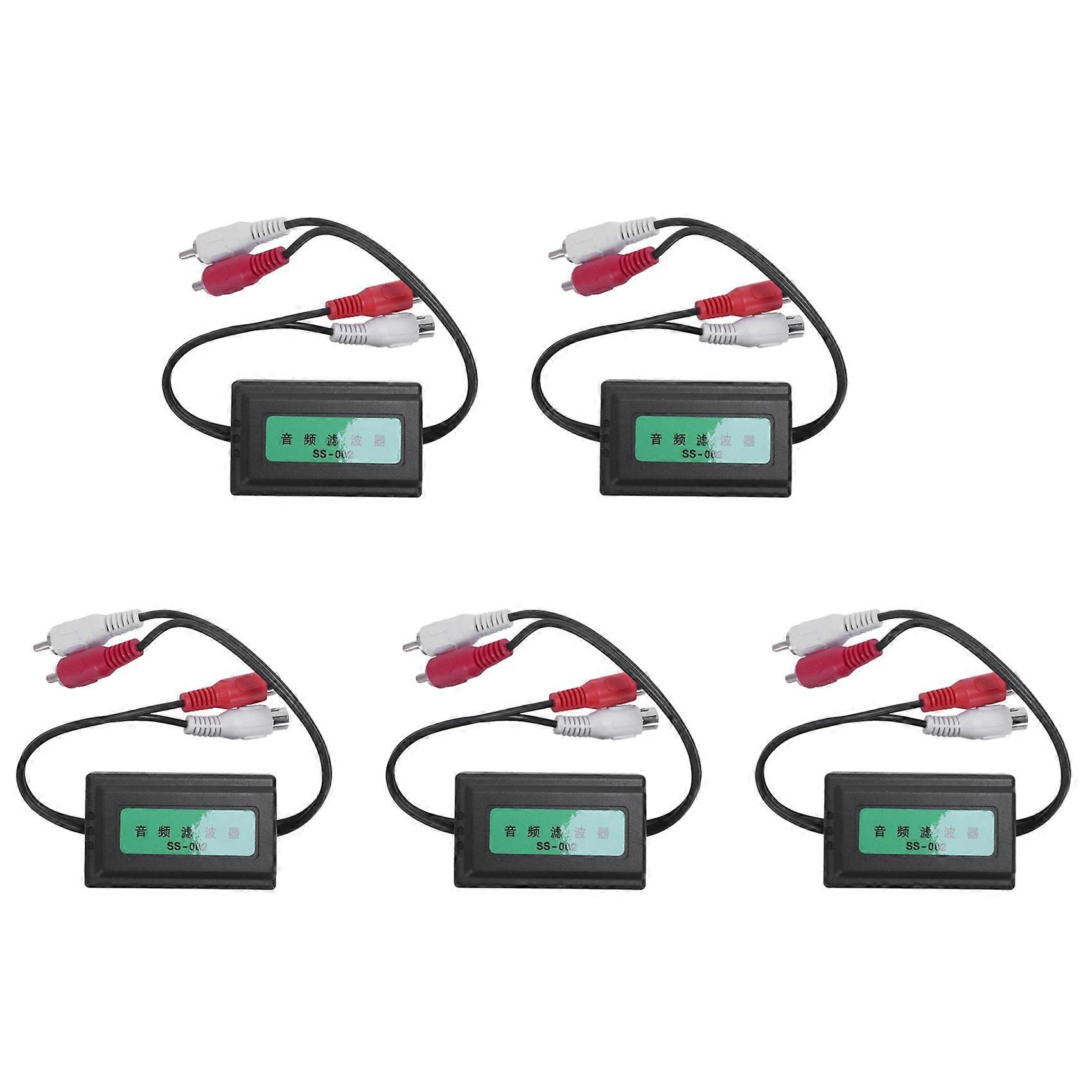 5pcs 3.5mm Car RCA Amplifier Audio Noise Filter Ground Loop Isolator Suppressor 