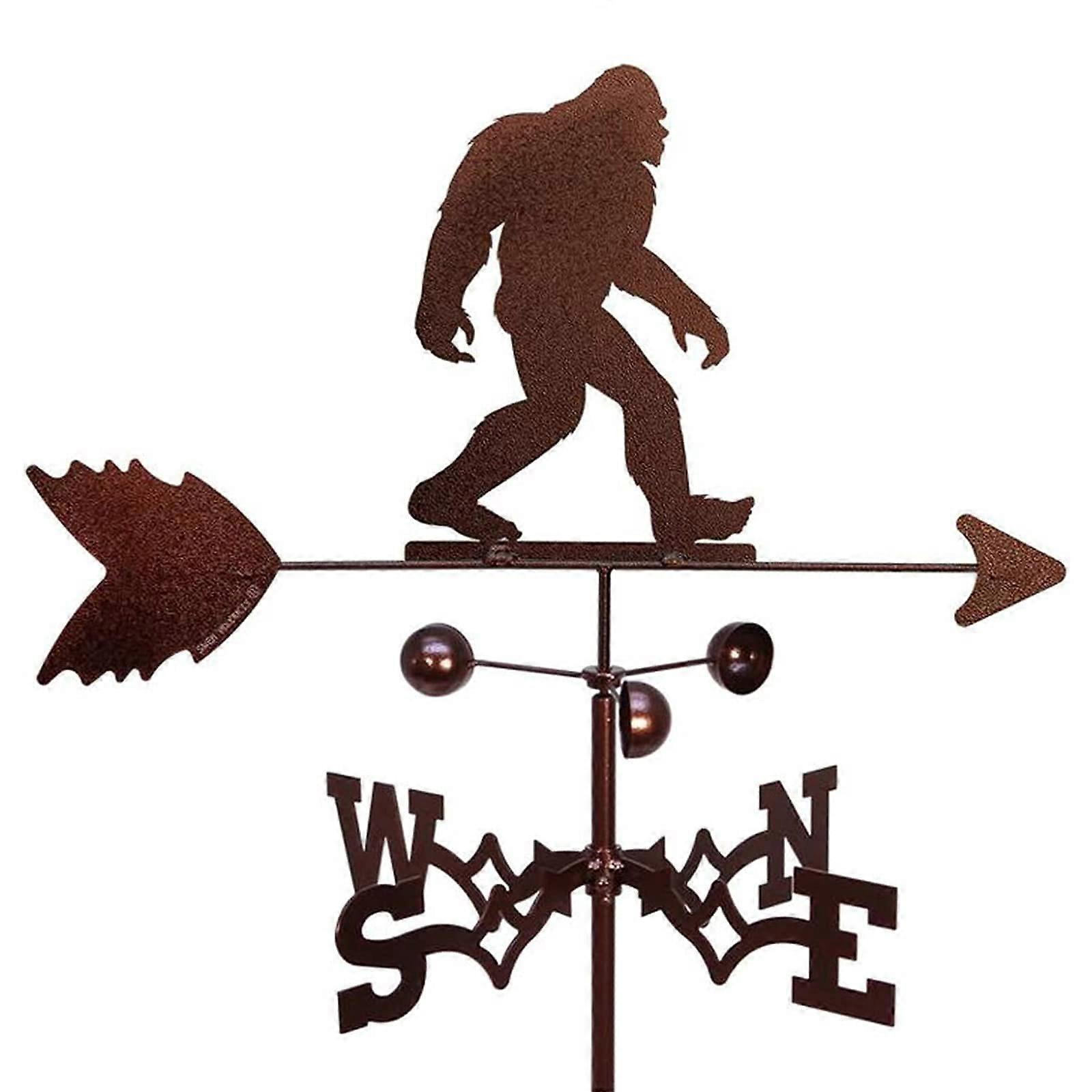 Stainless Steel Garden Weather Vane Retro Gorilla Design RustResistant Wind Direction Indicator
