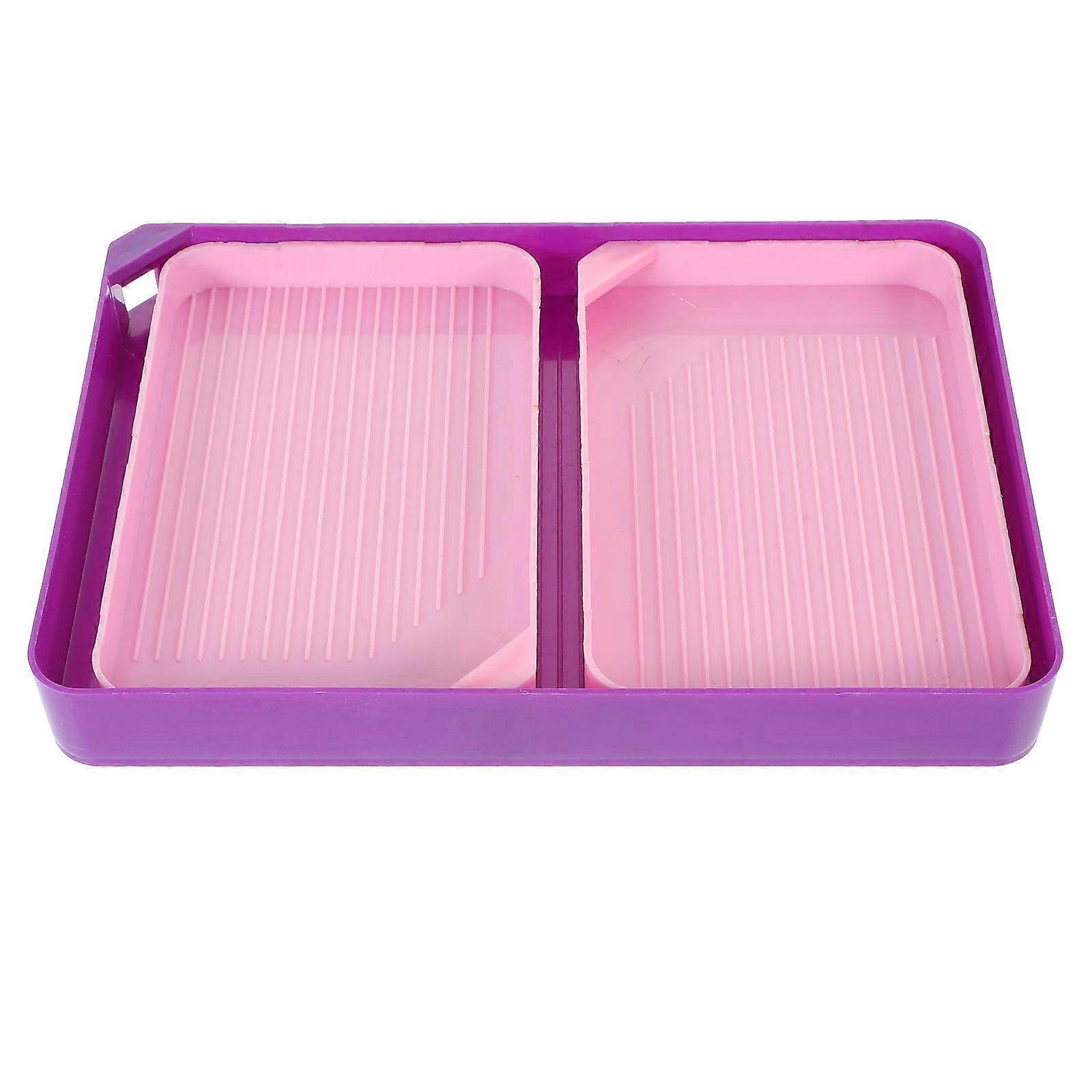 Diamond Tray Bead Storage Container for Fruit Storage 1Set Pink