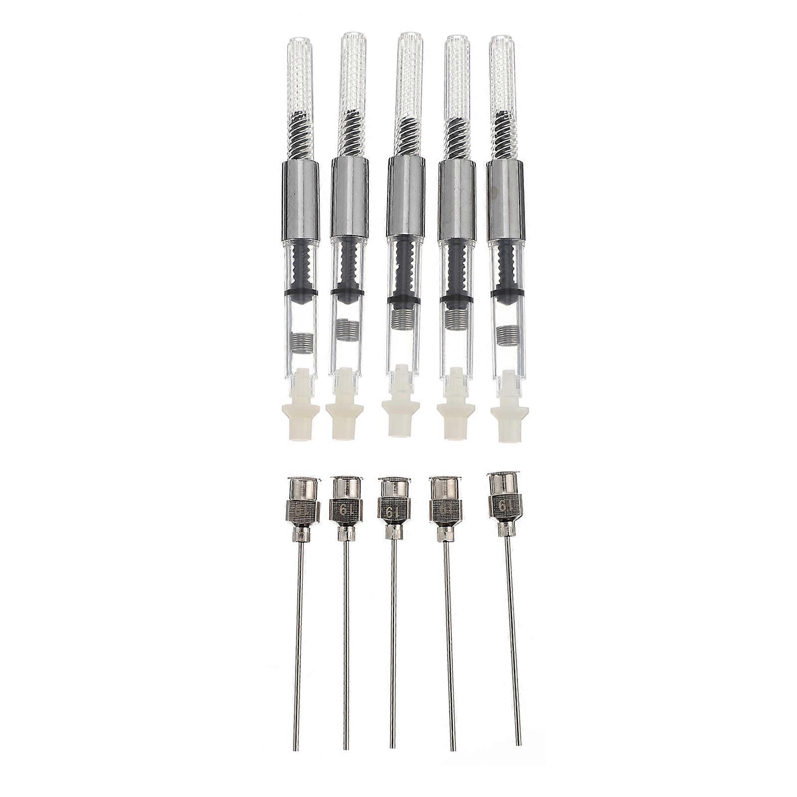 Steel Ink Fill Assistant for Fountain Pen Function with 1Set Set Silver