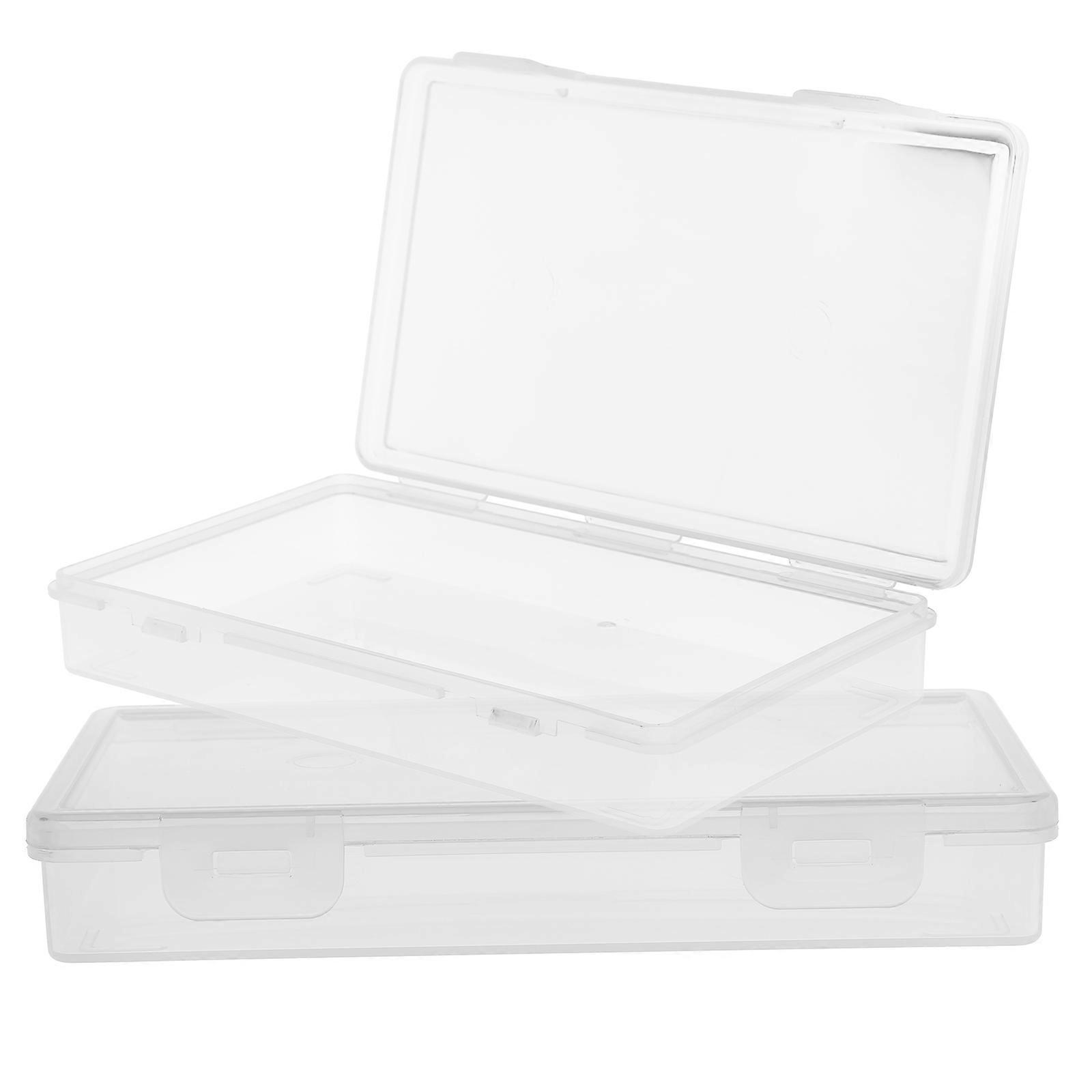 Cards Storage Box Clear Organizer for Storage 2Pcs Durable Plastic Cases