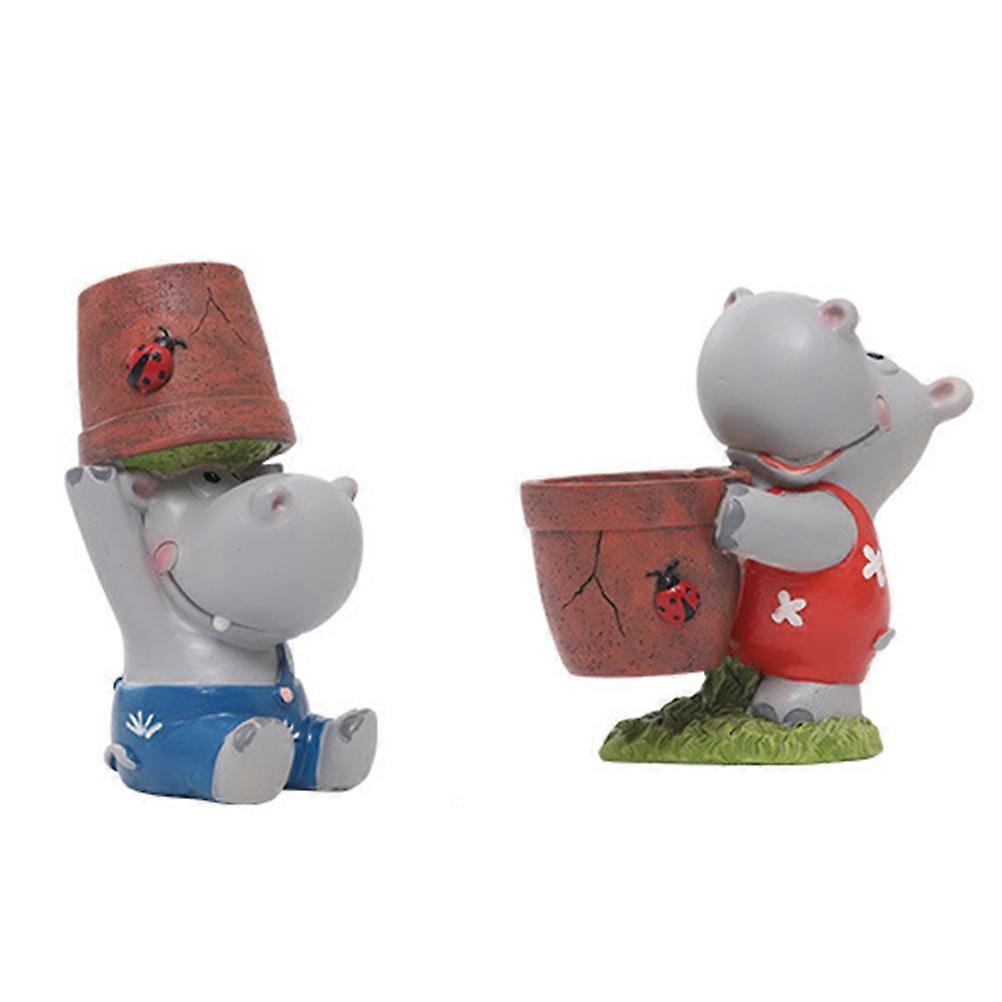 River Hippo Resin Succulent Planter for Storage Use Desktop Pot