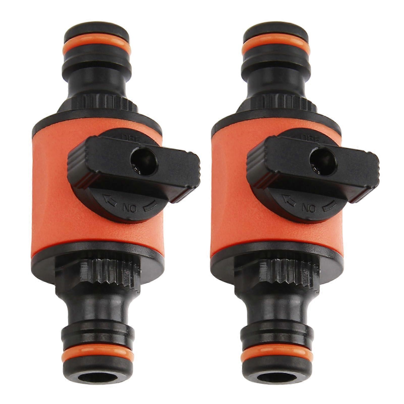2PCS Garden Hose Shut Off Valve with Quick Release Connector, LeakProof Flow Control Coupler