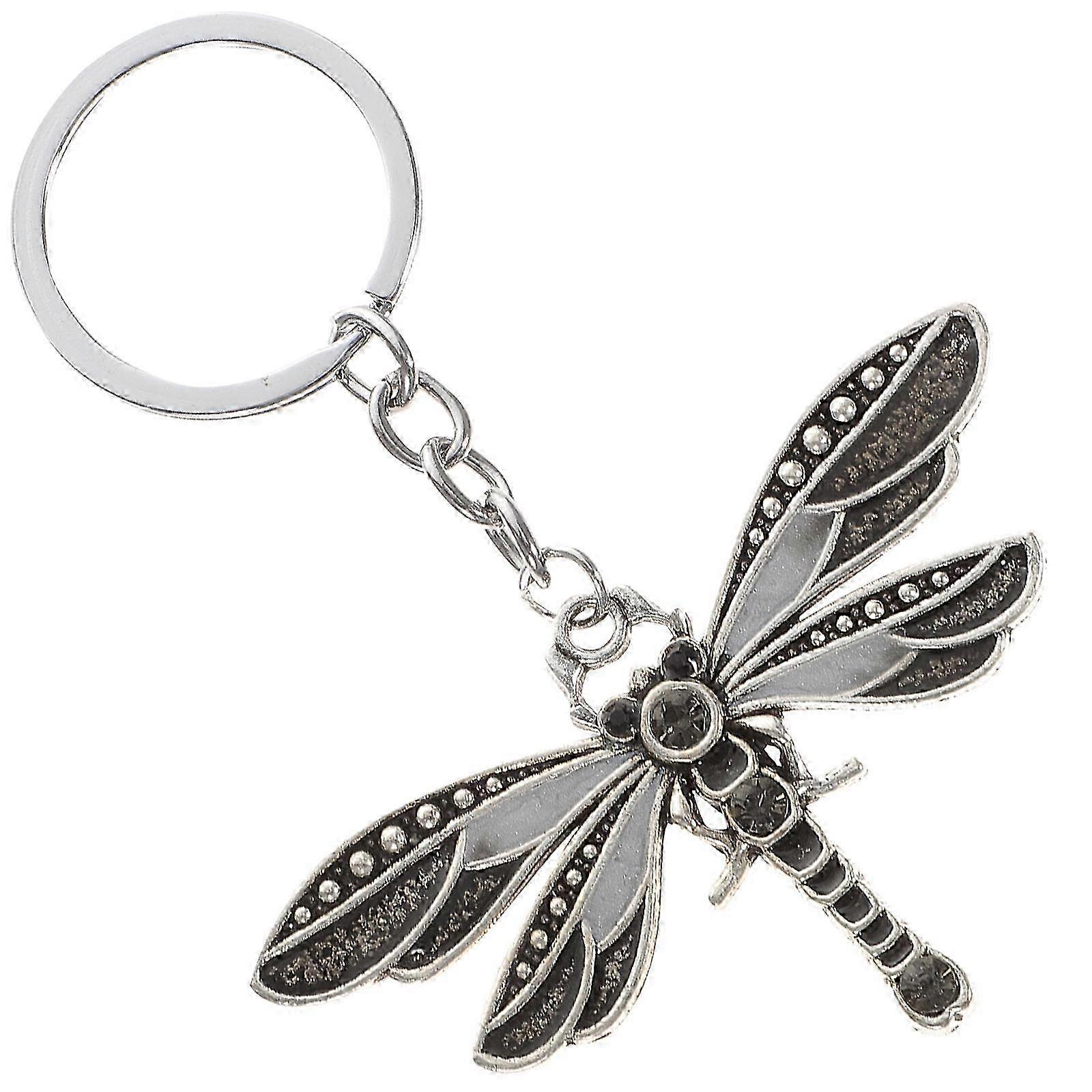 Animal Dragonfly Key Keychain 5Pcs Black Accessory