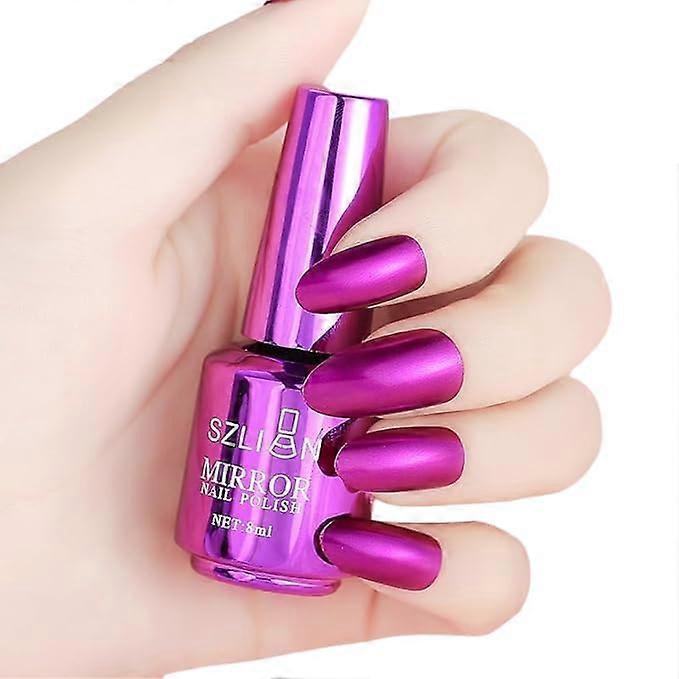 Metallic Nail Polish Mirror Effect Chrome Finish Long Lasting Quick Dry 8ml Shade 07